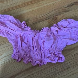 Pink Scrunchy Zara Top